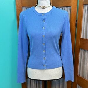 Marled Sky Blue Button-Up Cardigan
